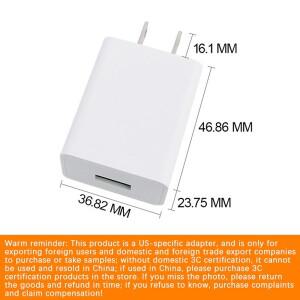 미국 어댑터 5V 2A 고속 충전 UL 플러그 USB 포트 하나 휴대폰 핸드폰 벽면  태국 캐나다 콜롬비아 여행용