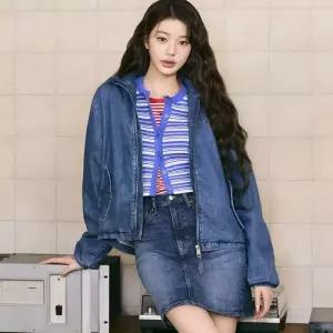 매장정품 TOMMY JEANS 타미진스 여성 워시드 데님 맘 스커트 (T32G1NFS61TWT1) 1711371