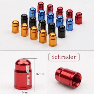 2Pcs 스틸 자전거 밸브 양극 처리된 Presta Schrader 스템 캡 나사 노즐