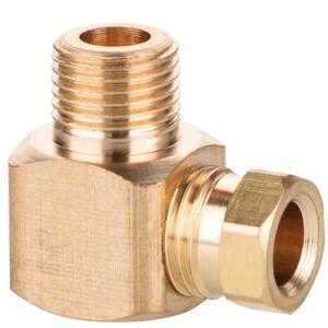 M6 M8x1 M10x1 1/8 BSP 남성 x 4mm 6mm 압축 OD 튜브 유니온 90도 엘보 블록 황동 윤활 파이프 피팅 커플러