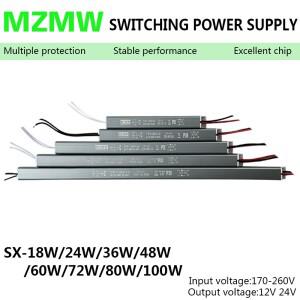 LED 드라이버 18W 24W 36W 48W 60W 72W 80W 110W 170-260V AC/DC 12V 24V 초박형 스위칭 전원 공급 장치 조