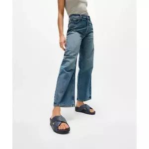 핏플랍 FITFLOP 여성 루루 글리터 더스트 크로스 슬라이드 - 메탈릭 코스믹 블루 (FT64K2D30R)