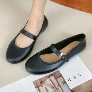 편안한 발볼 여성 메리제인 스트랩 플랫슈즈 데일리 단화 구두 메리제인슈즈