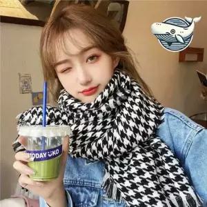 세련된 체크 디자인 따뜻한 기본 스카프 하운드 스카프 체크목도리 남녀목도리