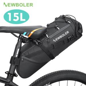 NEWBOLER 자전거 안장 가방 방수 MTB 도로 15L 대용량 사이클링 접이식 테일 리어 호환 백 트렁크 액세서리