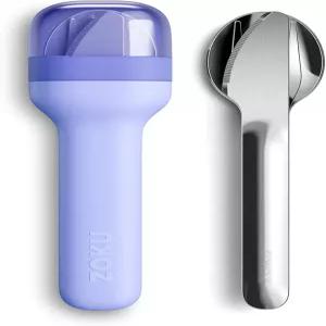 조쿠 포켓 식기 세트 파란색 - 스테인리스 포크 나이프 숟가락 둥지 여행 학교 직장 피크닉 캠핑 및 야외