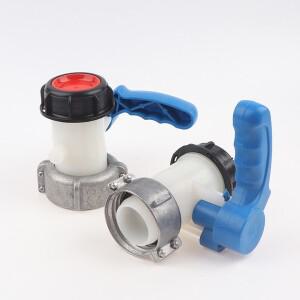 IBC 토트 탱크 어댑터 62mm 75mm 1000L 버터플라이 밸브 스위치 드레인 알루미늄 스틸 정원 관개