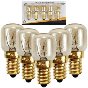 5pcs 220V E14 300 학위 고온 방지 전자 레인지 전구 쿠커 조명 15W 25W 골드 실버