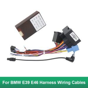 BMW 호환 E39 E46용 16핀 배선 하네스 플러그 전원 케이블 안드로이드 카 라디오 캔버스 박스 디코더 포함