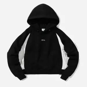 예일 YD09HD1525BK 반집업 집업 ONEMILE WEAR 페브릭 믹스 크루넥 후드 블랙 3477655