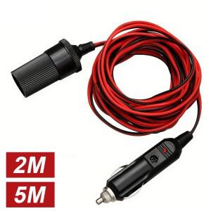 2M/5M 자동차 소켓 전원 어댑터 12/24V 10A 시가 라이터 연장 코드 고강도 케이블 내부 플러그-소켓