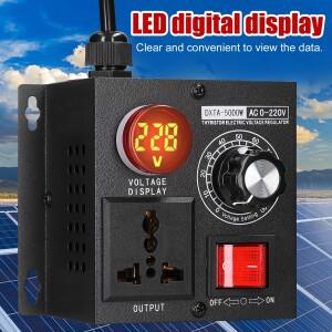 AC220V 5000W 무단계 전압 조절기 휴대용 가변 단상 컨트롤러 온도 속도 조명