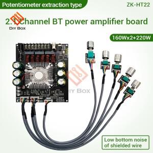 ZK-HT22 2.1 채널 TDA7498E 블루투스 5.1 디지털 파워 앰프 모듈 고음 및 저음 서브우퍼 160WX2 + 220W