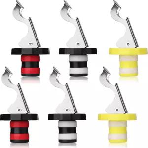 재사용 가능한 와인 스토퍼 실리콘 진공 병 확장 수동 음료 밀폐 씰 코르크-6pcs