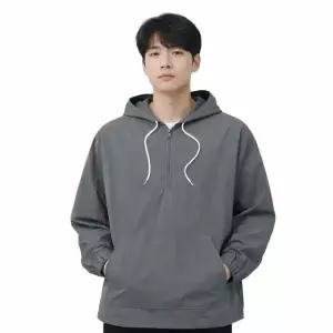 [리미드] 남성 오버핏 밴딩 반집업 후디 티셔츠 5C-TSA-Q083