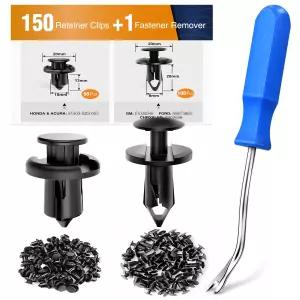 GUACC 150개 푸시형 범퍼 패스너 리벳 클립-범퍼 펜더 교체용 범용 자동 및 150PCS 포함