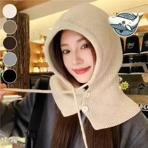 트렌디 니트 후드 넥워머 따뜻한 목 보호용 니트 페이크 후드 ELS 겨울 방한모자