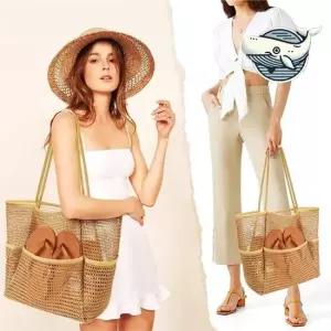 여름 해변 비치백 스타일리시 휴양지 수납가방 대용량 ELG ULG 수영장 망사 대빵style