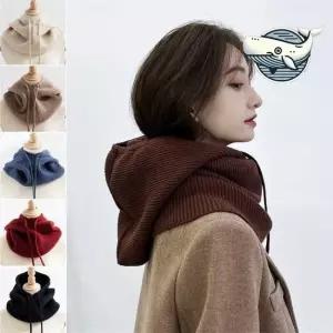 겨울 따뜻한 후드넥워머 넥워머 클래식 스타일 니트 페이크 후드 ELS 후드넥워머 후디워머