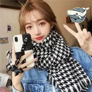 스타일리시 하운드 체크 스카프 겨울 따뜻한 스카프 ELS 여성목도리 가을스카프 마롱패션