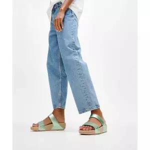 핏플랍 FITFLOP 여성 루루 크리스탈 장식 슬라이드 - 메탈릭 프로스티드 세이지 (FT64K2D09M)