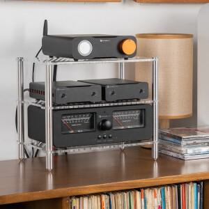 Fosi 오디오 앰프 랙 HIFI 헤드폰 DAC 랙 데스크탑 솔리드 알루미늄 칼럼 더블 레이어 아크릴 장비
