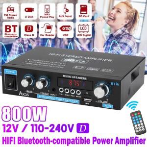 AK45/AK35 800W 가정용 전력 증폭기 2 채널 Bluetooth 5.0 미니 Hifi 디지털 스테레오 사운드 지원 FM USB