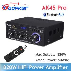 Woopker AK45 Pro 820W HiFi 디지털 앰프 채널 2.0 Bluetooth 오디오 베이스 스피커 정격 전력 50W×2 가정