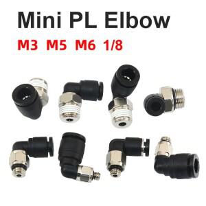 미니 공압 공기 커넥터 엘보 피팅 PL 3 4 5 6mm 수나사 M3 M4 M5 M6 1/8 호스 파이프 조인트의  스트레이트