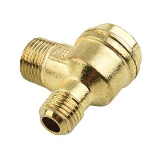 체크 밸브 골드 남성 스레드 오일 프리 공기 압축기 아연 스틸 16x14mm 2 포트 커넥터 도구