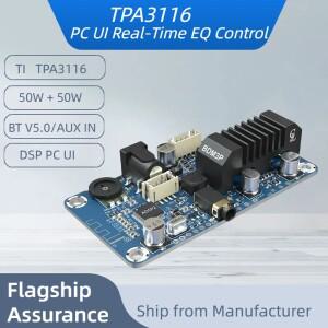 TPA3116 2x50W 블루투스 앰프 보드 BT5.0 모듈 2.0 스테레오 클래스 D DIY 오디오 시스템용 DSP PC UI EQ -