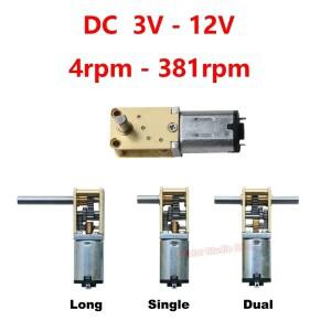 미니 N20  메탈 기어 박스 모터 단일/이중/긴 샤프트 DC 3V-12V 저속 대형 토크 웜 DIY 로봇 모델 자동차