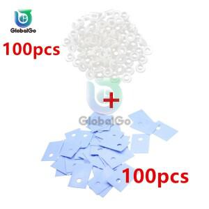 100Pcs TO-220 트랜지스터 플라스틱 절연 와셔 입자 + 실리콘 패드 시트 스트립