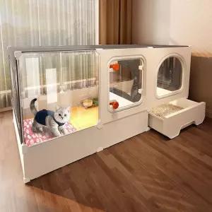 대형 캣타워 반려묘 고양이 하우스 펜션 타워 놀이시설 스크래쳐 원목 다층 계단