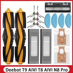[호환품]ECOVACS Deebot T8 AIVI T9 N8 Pro N9 N10 Plus 액세서리 메인 브러시 사이드 필터 먼지 봉투 Hepa