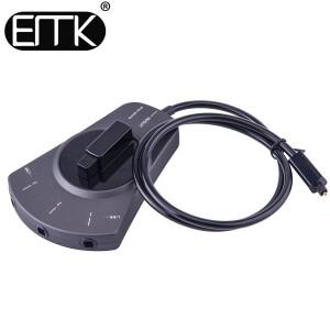 EMK 3 방향 디지털 Toslink 스위치 SPDIF 광 오디오 케이블 스위처 선택기 DVD CD 플레이어 용 허브 박스