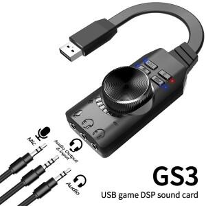7.1 채널 사운드 카드 USB 오디오 인터페이스 헤드폰 어댑터 마이크 스피커 노트북 PC 용 전문 게임