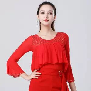 프릴 댄스스커트 사교 라틴 셔링 벨리댄스 밸리 무용복 의상 레슨복