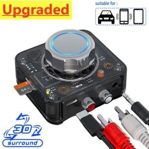 무선 오디오 어댑터 블루투스 5.0 수신기 3D 스테레오 음악 TF 카드 RCA 3.5mm AUX 잭 자동차 스피커 앰프