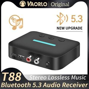 USB Bluetooth 5.3 오디오 수신기 어댑터 무선 스테레오 음악 3.5mm AUX R/L RCA 데스크탑 스피커 앰프 용
