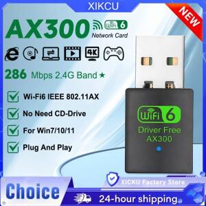 WIFI 6 USB 어댑터 AX300 네트워크 카드 미니 동글 2.4GHz 802.11AX 무선 리시버 윈도우 7/10/11 드라이브