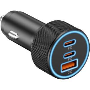 스틸 USB C 차량용 충전기 3포트 67W 듀얼 및 전원 어댑터 PD/QC 고속 충전 시가 라이터