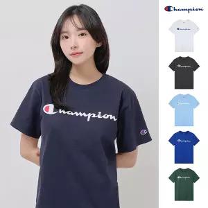 챔피온 반팔티 클래식 저지 그래픽 스크립트 남녀공용 로고 티셔츠 591551Moony