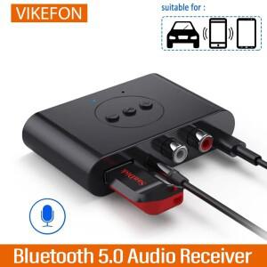 Bluetooth 5.0 오디오 수신기 U 디스크 RCA 3.5mm AUX USB 잭 스테레오 음악 무선 어댑터 마이크 차량용 키