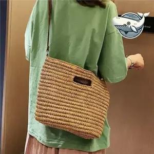 여름 편안한 크로스백 세련된 토트백 여성용 여름 사각 라탄 썸머 시즌아이템