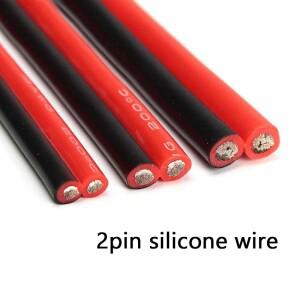 2Pin 슈퍼 소프트 실리콘 케이블 10 12 14 16 18 20 22 24 26 AWG 구리 와이어 자동차 모터 인버터 용 내열