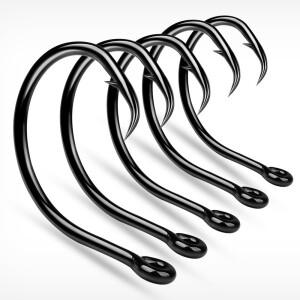 10pcs 원형 가시 문어 후크 슈퍼 당기는 힘  탄소강 메기 민물 크기 1  오프셋  -6/0
