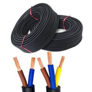 고무 소프트 케이블 전원 와이어 2/3 코어 핀 구리 도체 전기 YZW 블랙 10M 18 AWG 0.75 MM2