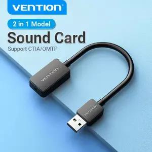 Vention USB 3.5mm 오디오 인터페이스 어댑터 PC 노트북 PS4 헤드셋 마이크용 외부 사운드 카드