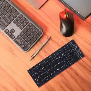 10Pcs 키보드 스티커 검정색 배경 흰색 글자 편리한 범용 교체 키보드 스킨 노트북 노트북